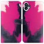 For Nothing Phone 1 Watercolor Pattern Flip Leather Phone Case(Berry Color)