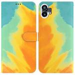 For Nothing Phone 1 Watercolor Pattern Flip Leather Phone Case(Autumn Leaf)