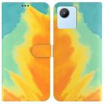 For Realme C30 Watercolor Pattern Flip Leather Phone Case(Autumn Leaf)