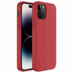 For iPhone 14 Pro Max Mutural Yuemu Series Liquid Silicone Microfiber Case(Rose Red)