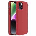 For iPhone 14 Plus Mutural Yuemu Series Liquid Silicone Microfiber Case(Rose Red)