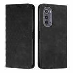 For Motorola Edge 2022 Diamond Pattern Splicing Skin Feel Magnetic Phone Case(Black)