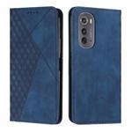 For Motorola Edge 2022 Diamond Pattern Splicing Skin Feel Magnetic Phone Case(Blue)