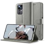 For Xiaomi 12T / 12T Pro LC.IMEEKE Calf Texture Leather Phone Case(Grey)
