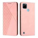 For Realme C21Y/C25Y Diamond Splicing Skin Feel Magnetic Leather Phone Case(Rose Gold)