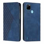 For Realme C21Y/C25Y Diamond Splicing Skin Feel Magnetic Leather Phone Case(Blue)