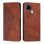 For Realme C21Y/C25Y Diamond Splicing Skin Feel Magnetic Leather Phone Case(Brown)