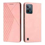 For Realme C31 4G Diamond Splicing Skin Feel Magnetic Leather Phone Case(Rose Gold)