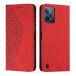 For Realme C31 4G Diamond Splicing Skin Feel Magnetic Leather Phone Case(Red)