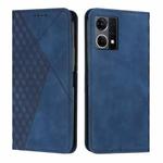 For OPPO Reno7 4G Global/F21 Pro 4G Diamond Splicing Skin Feel Magnetic Leather Phone Case(Blue)
