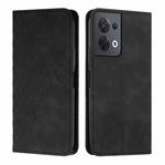 For OPPO Reno8 5G/Reno8 5G Global Diamond Splicing Skin Feel Magnetic Leather Phone Case(Black)