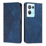 For OPPO Reno8 Pro+ 5G/Reno8 Pro 5G Global Diamond Splicing Skin Feel Magnetic Leather Phone Case(Blue)