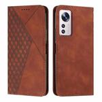 For Xiaomi 12 Lite Diamond Splicing Skin Feel Magnetic Leather Phone Case(Brown)