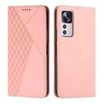 For Xiaomi 12T/12T Pro/Redmi K50 Ultra Diamond Splicing Skin Feel Magnetic Leather Phone Case(Rose Gold)