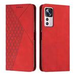 For Xiaomi 12T/12T Pro/Redmi K50 Ultra Diamond Splicing Skin Feel Magnetic Leather Phone Case(Red)