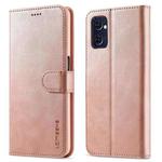 For OPPO A77 5G / A97 5G / Realme V23 LC.IMEEKE Calf Texture Leather Phone Case(Rose Gold)