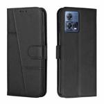 For Motorola Moto S30 Pro 5G/Edge 30 Fusion 5G Stitching Calf Texture Buckle Leather Phone Case(Black)