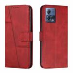 For Motorola Moto S30 Pro 5G/Edge 30 Fusion 5G Stitching Calf Texture Buckle Leather Phone Case(Red)