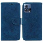 For Motorola Moto S30 Pro 5G / Edge 30 Fusion Butterfly Rose Embossed Leather Phone Case(Blue)