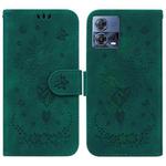 For Motorola Moto S30 Pro 5G / Edge 30 Fusion Butterfly Rose Embossed Leather Phone Case(Green)