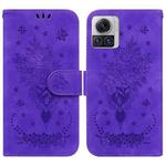For Motorola Moto X30 Pro 5G / Edge 30 Ultra Butterfly Rose Embossed Leather Phone Case(Purple)