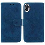 For Nothing Phone 1 Butterfly Rose Embossed Leather Phone Case(Blue)