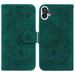 For Nothing Phone 1 Butterfly Rose Embossed Leather Phone Case(Green)