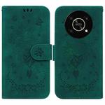 For Honor X9 / X9 5G Butterfly Rose Embossed Leather Phone Case(Green)