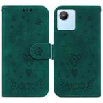 For Realme C30 Butterfly Rose Embossed Leather Phone Case(Green)