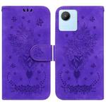 For Realme C30 Butterfly Rose Embossed Leather Phone Case(Purple)