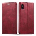 For iPhone XS Max LC.IMEEKE RFID Anti-theft Leather Phone Case(Red)