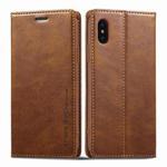 For iPhone XR LC.IMEEKE RFID Anti-theft Leather Phone Case(Brown)