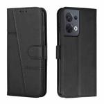 For OPPO Reno8 5G/Reno8 5G Global Stitching Calf Texture Buckle Leather Phone Case(Black)