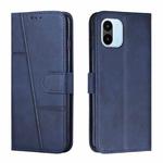 For Xiaomi Redmi A1 Stitching Calf Texture Buckle Leather Phone Case(Blue)