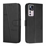 For Xiaomi 12T/12T Pro/Redmi K50 Ultra Stitching Calf Texture Buckle Leather Phone Case(Black)