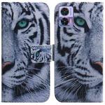 For Motorola Edge 30 Neo / Edge 30 Lite Coloured Drawing Leather Phone Case(Tiger)