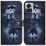 For Motorola Moto X30 Pro 5G / Edge 30 Ultra Coloured Drawing Leather Phone Case(Wolf and Dog)