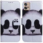 For Motorola Moto G32 Coloured Drawing Leather Phone Case(Panda)