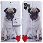 For Nothing Phone 1 Coloured Drawing Leather Phone Case(Pug)