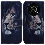 For Honor X9 / X9 5G Coloured Drawing Leather Phone Case(Lion)