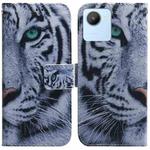 For Realme C30 Coloured Drawing Leather Phone Case(Tiger)