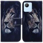 For Realme C30 Coloured Drawing Leather Phone Case(Lion)