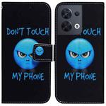 For OPPO Reno8 Coloured Drawing Leather Phone Case(Anger)