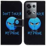 For OPPO Reno8 Pro+ Coloured Drawing Leather Phone Case(Anger)