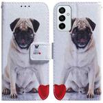 For Samsung Galaxy M13 4G Coloured Drawing Leather Phone Case(Pug)