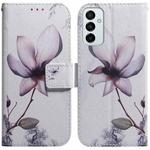 For Samsung Galaxy M13 4G Coloured Drawing Leather Phone Case(Magnolia)