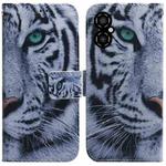 For Xiaomi Poco M4 5G Coloured Drawing Leather Phone Case(Tiger)