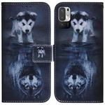 For Xiaomi Redmi Note 11T Pro / 11T Pro+ 5G Coloured Drawing Leather Phone Case(Wolf and Dog)