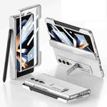 For Samsung Galaxy Z Fold4 GKK Integrated Magnetic Folding Phone Case with Pen Slot(Silver)