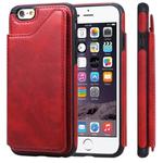 For iPhone 6 Shockproof Calf Texture Protective Case with Holder & Card Slots & Frame(Red)